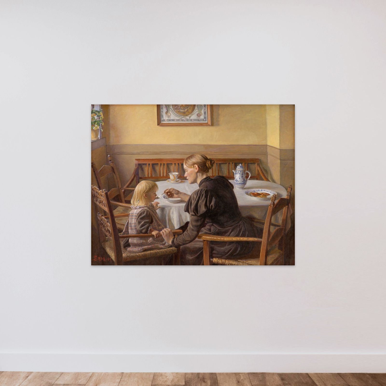 Moder og datter unframed — shown to scale