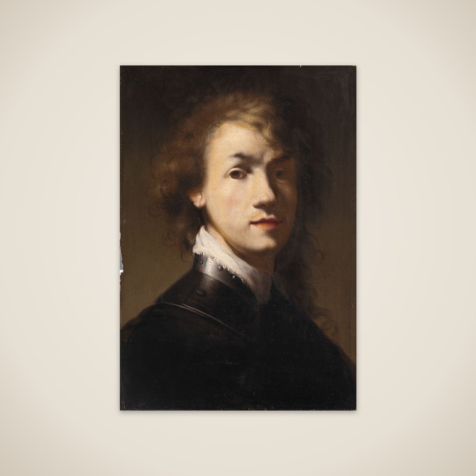 Portræt af Rembrandt med ringkrave unframed print