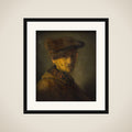 Mand med baret (Portræt af Rembrandts far) framed