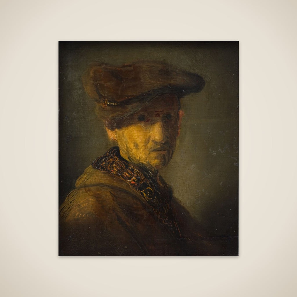 Mand med baret (Portræt af Rembrandts far) unframed print