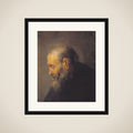 Studie af et oldingehoved i profil framed