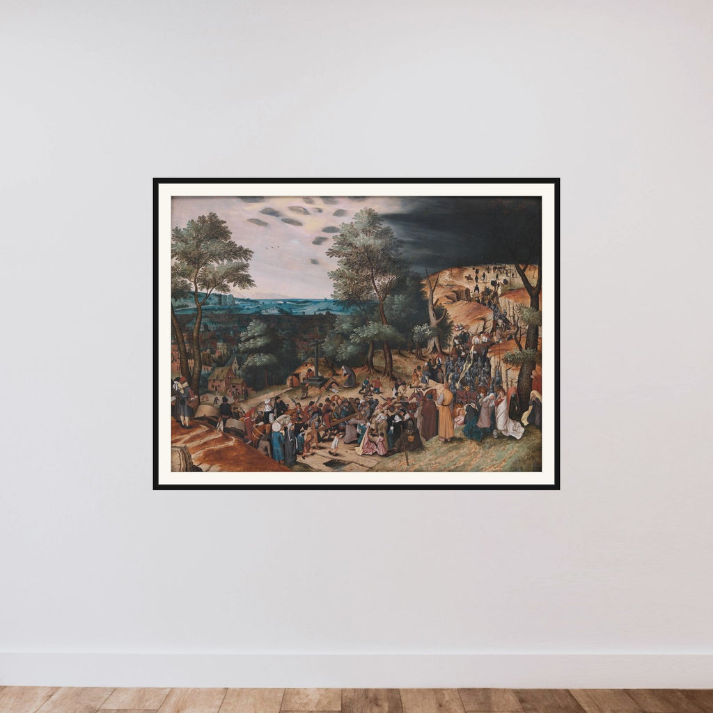 Kristi gang til Golgatha framed — shown to scale
