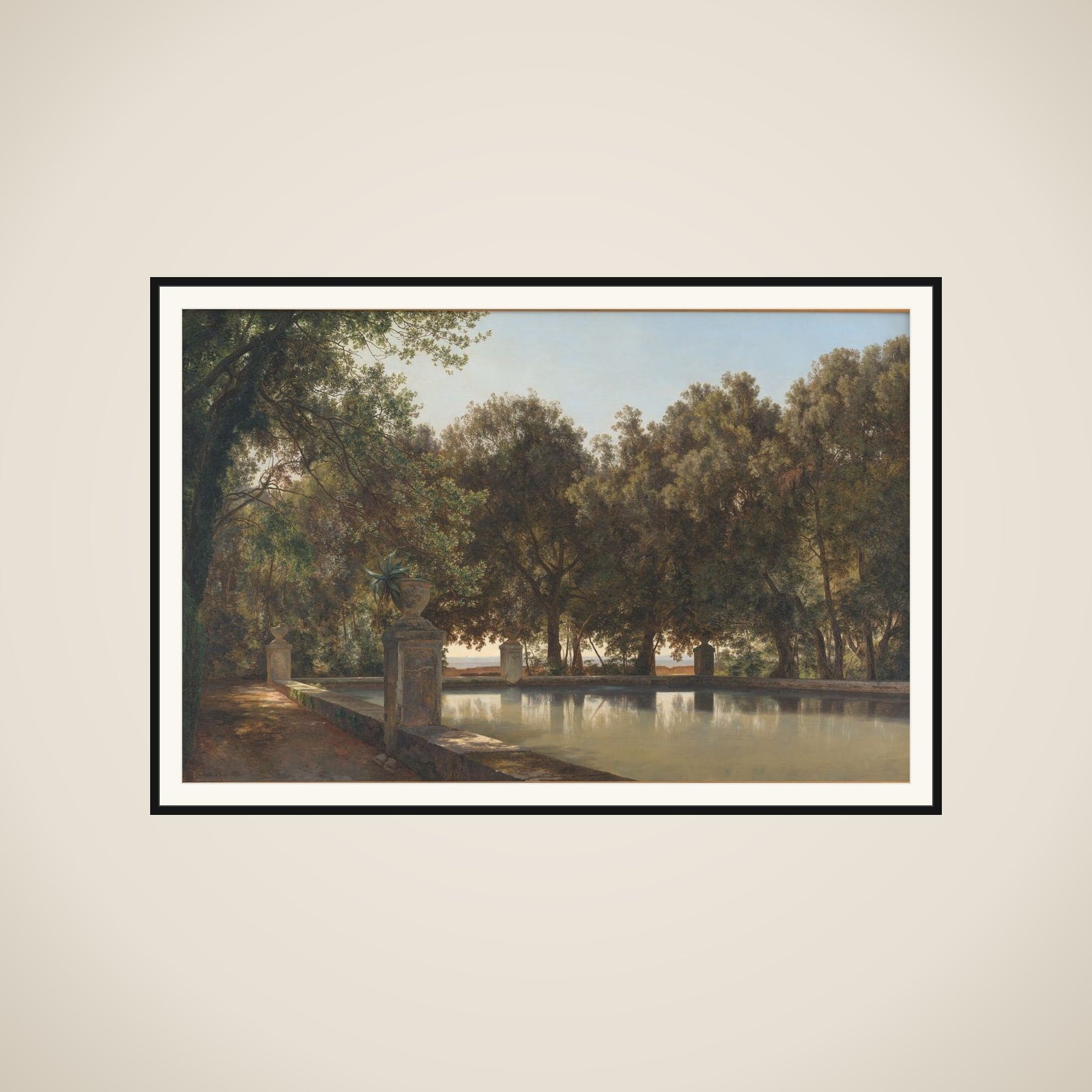 Et bassin i Villa d'Estes have, Tivoli framed