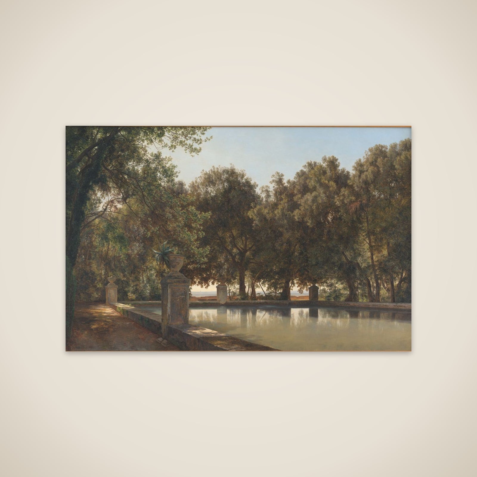 Et bassin i Villa d'Estes have, Tivoli unframed print