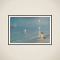 Badende drenge en sommeraften ved Skagens strand framed