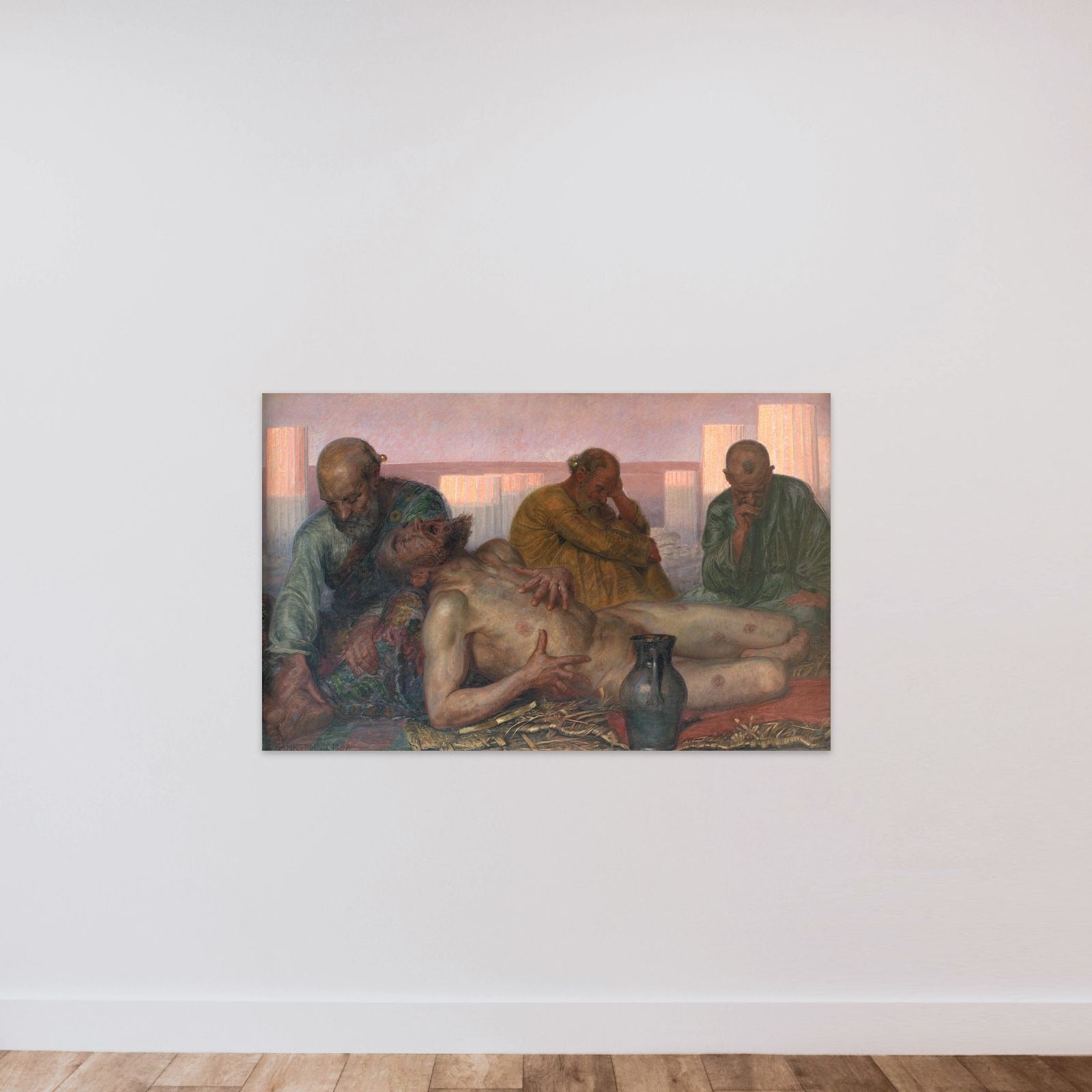 Job og hans venner unframed — shown to scale