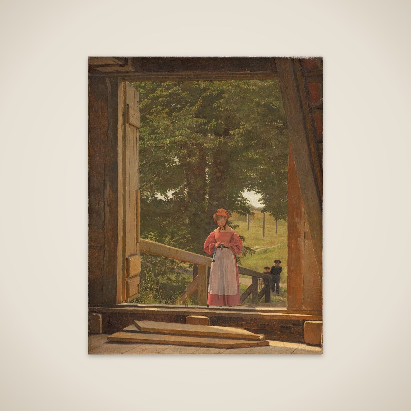 Udsigt fra loftet på Kornmagasinet ved bageriet i Kastellet unframed print