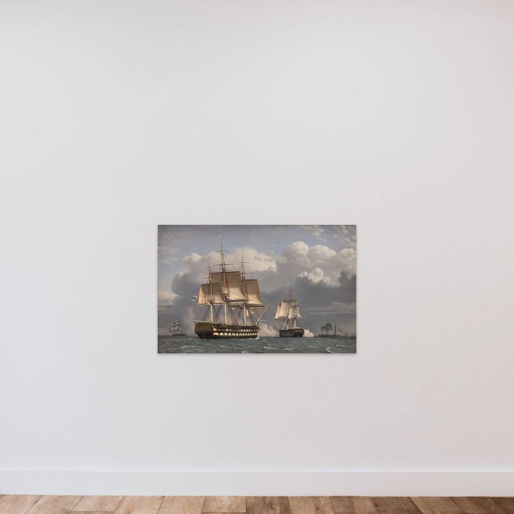 To russiske linjeskibe som saluterer unframed — shown to scale