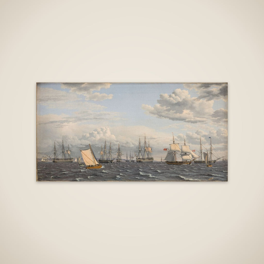En russisk flåde til ankers på Helsingørs red unframed print