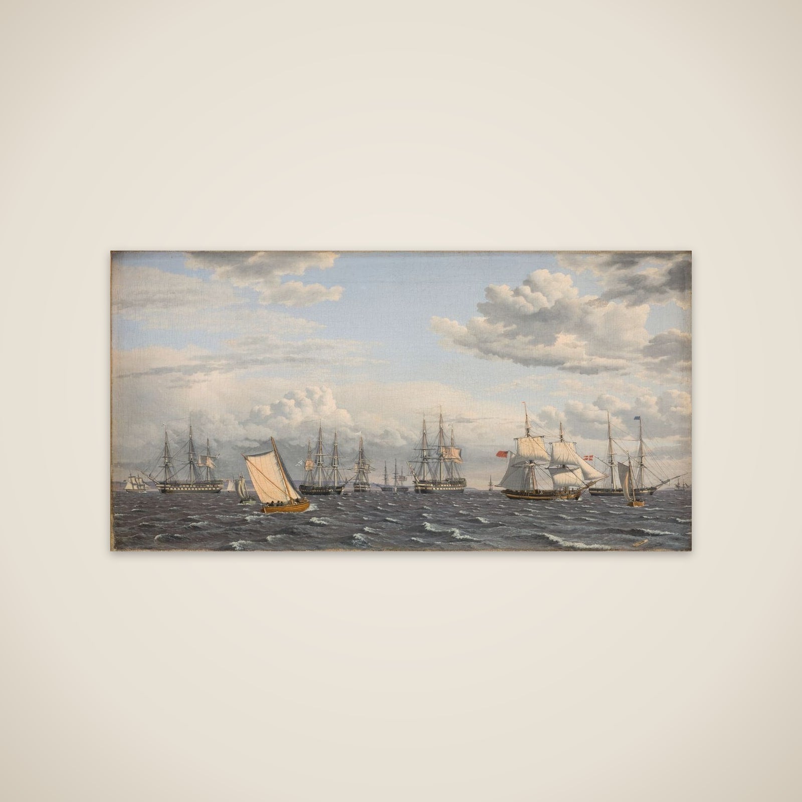 En russisk flåde til ankers på Helsingørs red unframed print