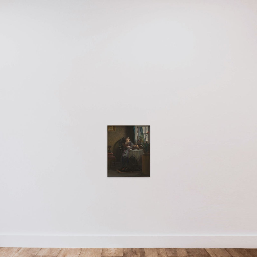 Anna Ancher læsende unframed — shown to scale