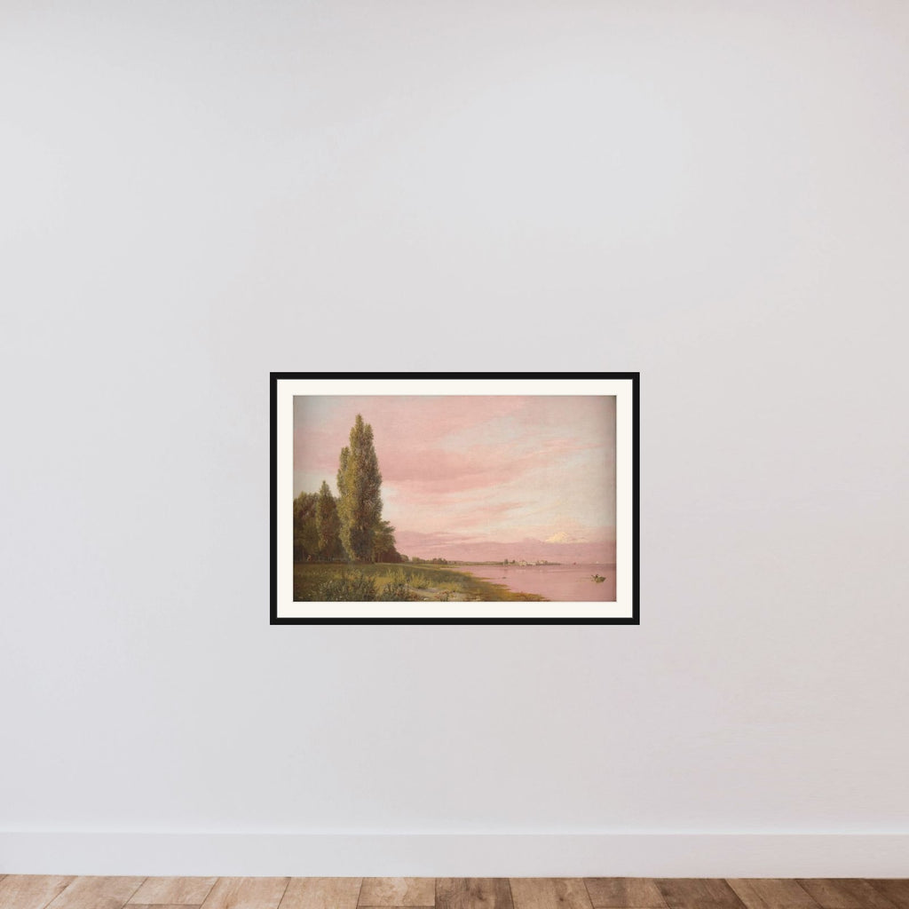 Parti af bugten ved Kalkbrænderiet set fra Strandpromenaden mod nord. Stille sommereftermiddag framed — shown to scale