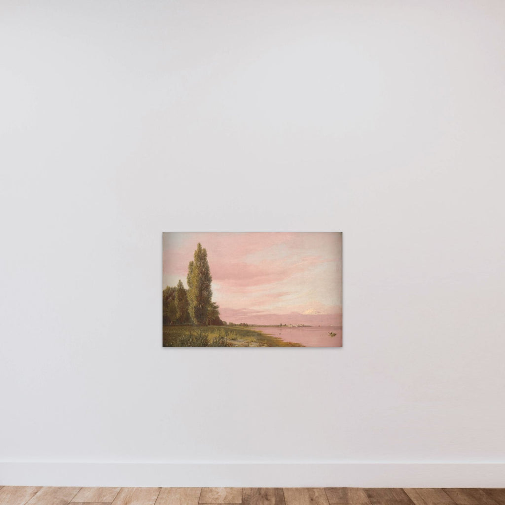 Parti af bugten ved Kalkbrænderiet set fra Strandpromenaden mod nord. Stille sommereftermiddag unframed — shown to scale