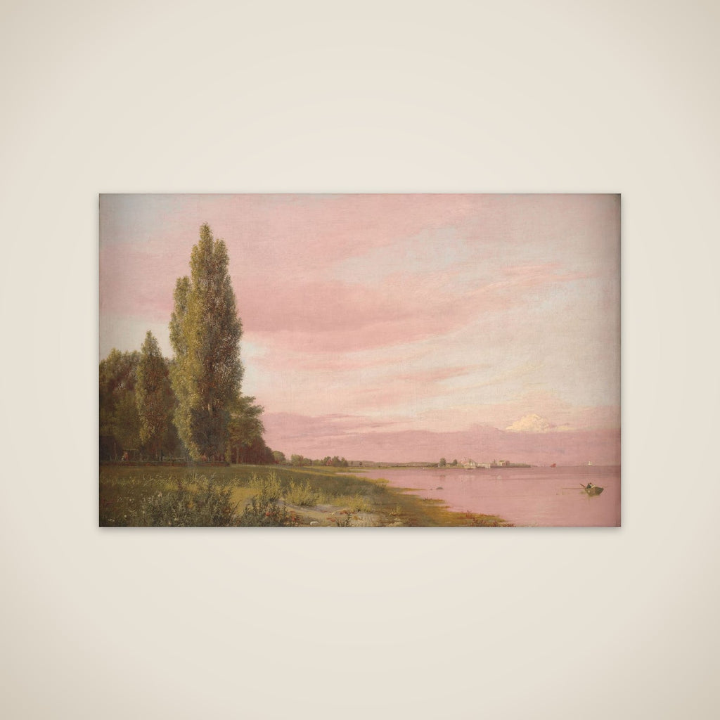 Parti af bugten ved Kalkbrænderiet set fra Strandpromenaden mod nord. Stille sommereftermiddag unframed print