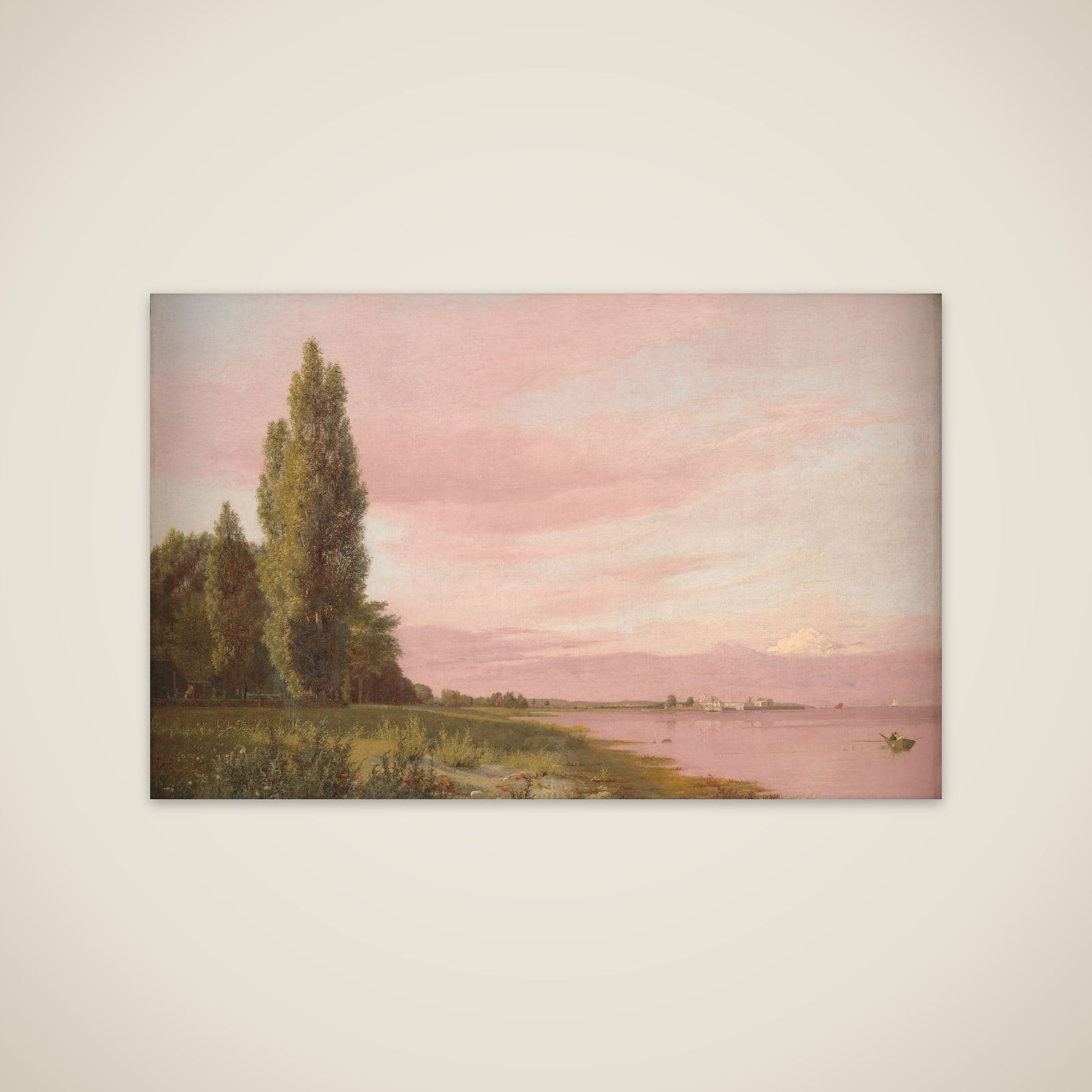 Parti af bugten ved Kalkbrænderiet set fra Strandpromenaden mod nord. Stille sommereftermiddag unframed print