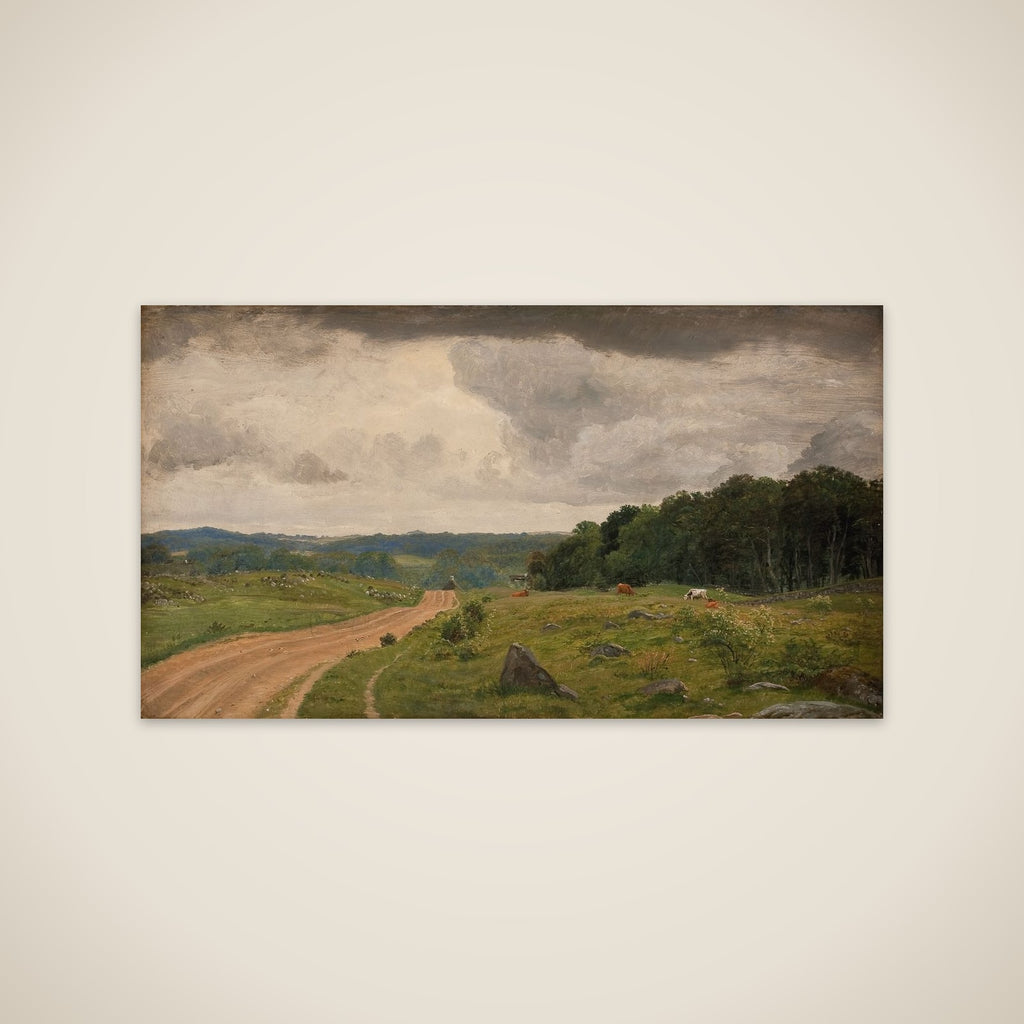 Udsigt fra egnen ved Kongens Møller. Eftermiddagslys unframed print