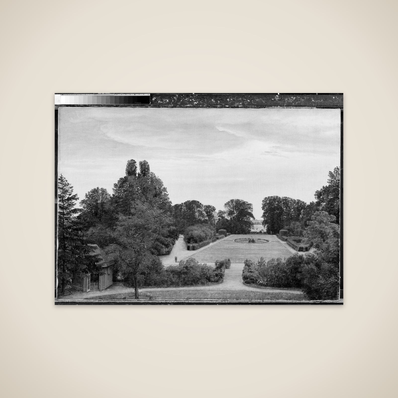 Parken ved Nysø. Til venstre Thorvaldsens atelier unframed print