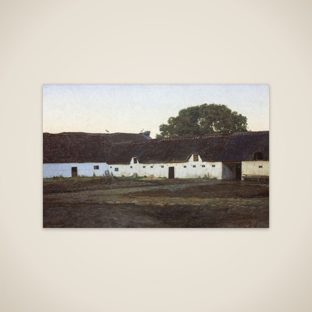 En gård i Vendsyssel. Solnedgang unframed print