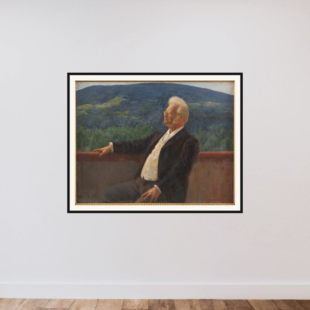 Portræt af Bjørnstjerne Bjørnson framed — shown to scale