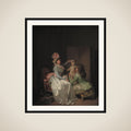 Statuetten af Amor bekranses framed