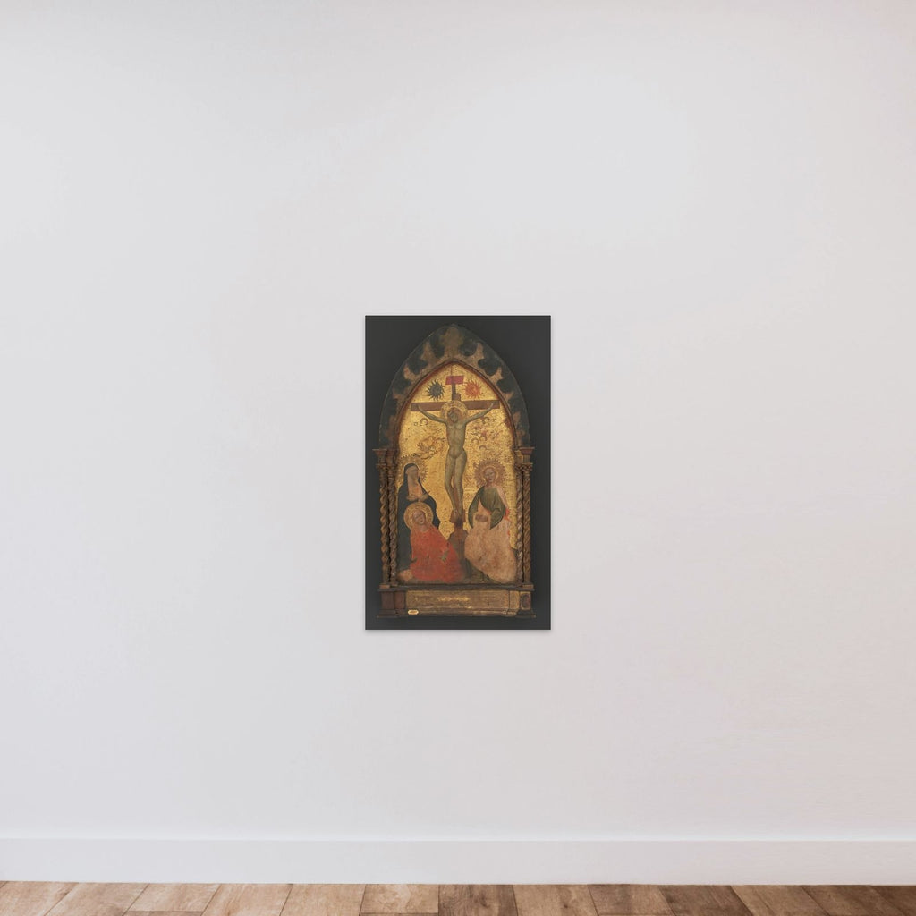 Kristus på korset med Jomfru Maria, Maria Magdalene og Johannes unframed — shown to scale