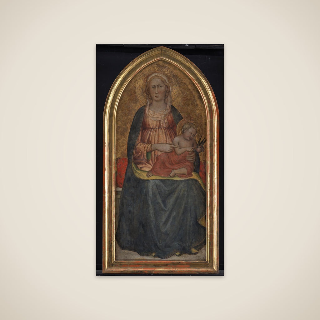 Madonna med Barnet, der leger med en fugl unframed print