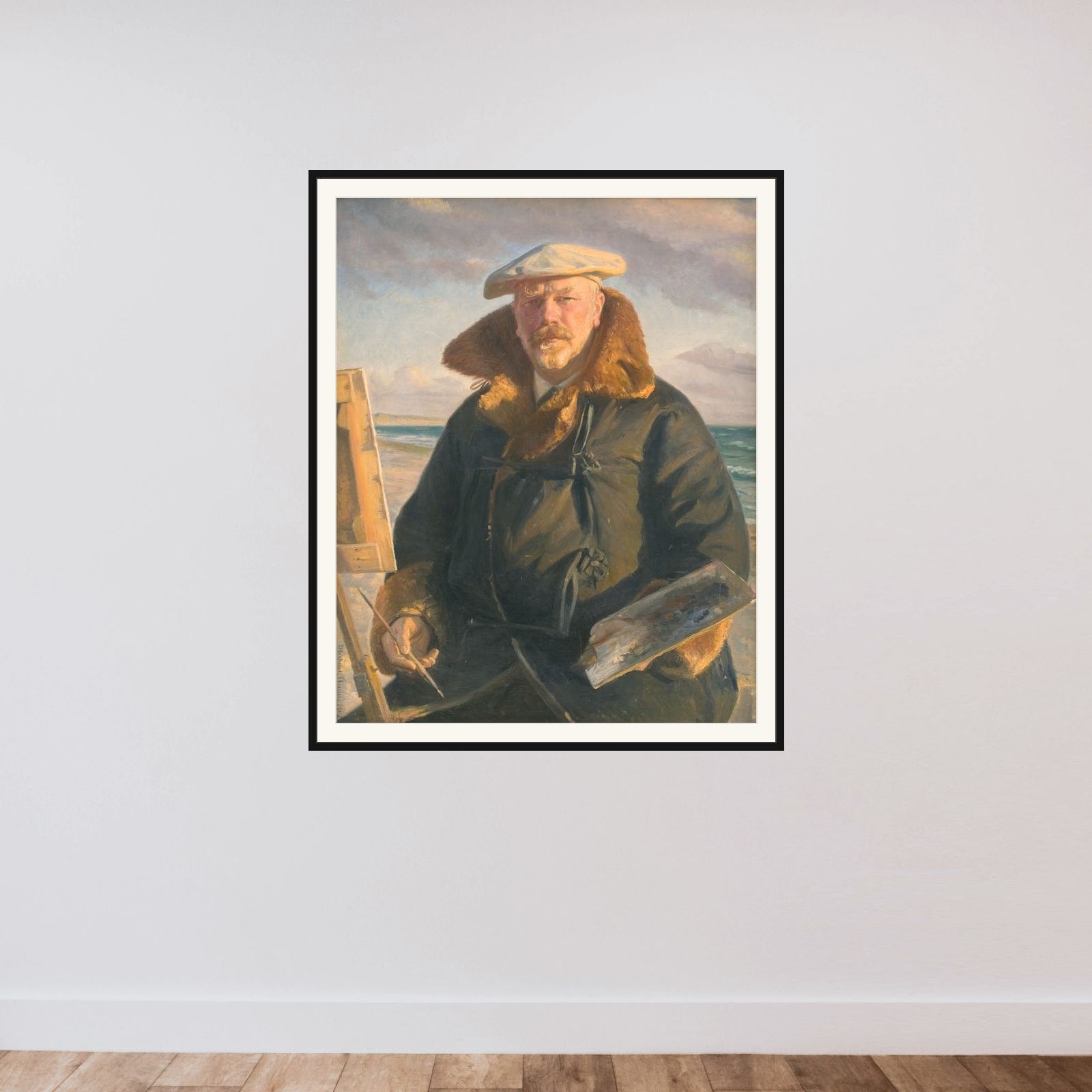 Selvportræt framed — shown to scale