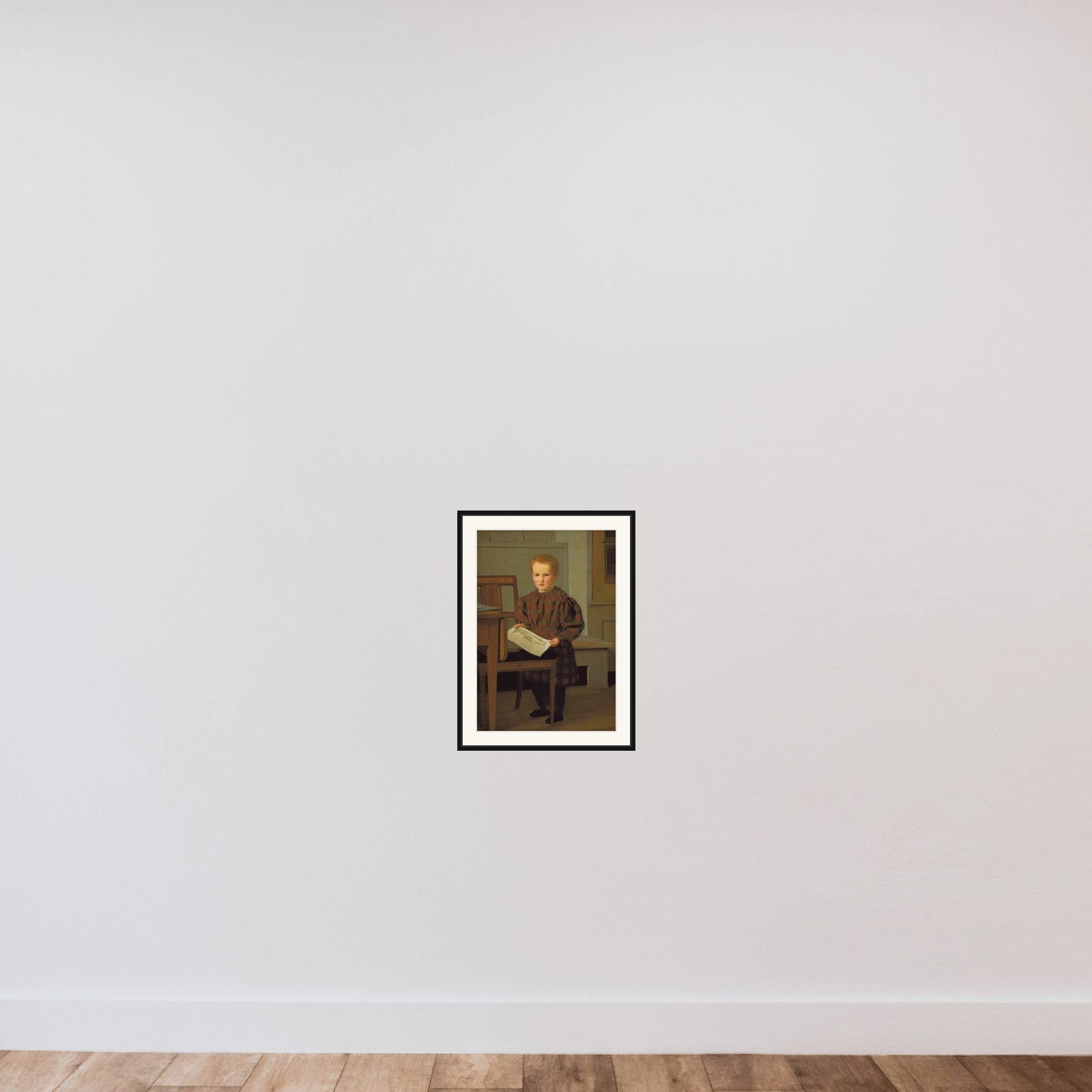 Julius Eckersberg som dreng i Eckersbergs atelier på Charlottenborg framed — shown to scale
