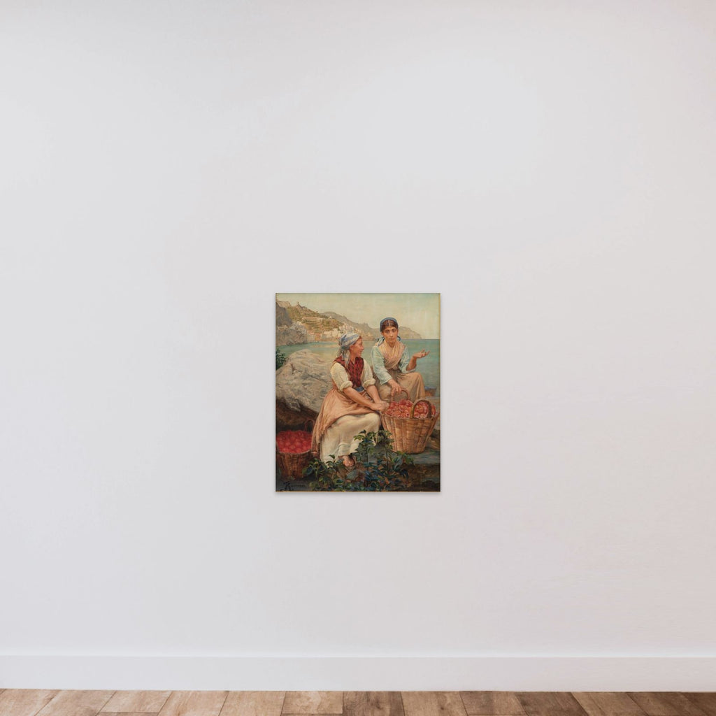 Italienske piger med tomater i kurve unframed — shown to scale
