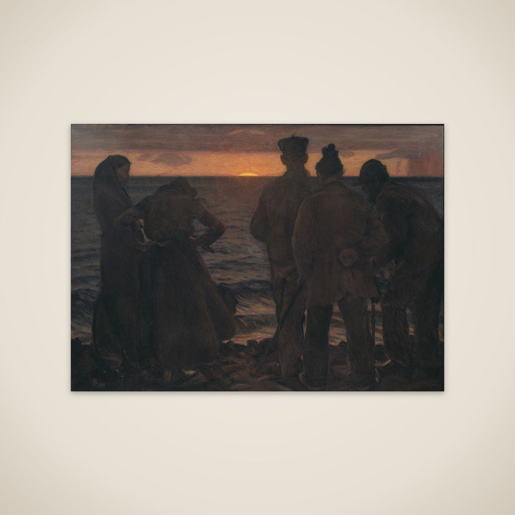 De gamle ved stranden unframed print