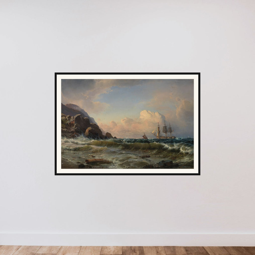 Norsk kystparti framed — shown to scale