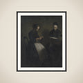 Afteninteriør. Kunstnerens moder og hustru framed