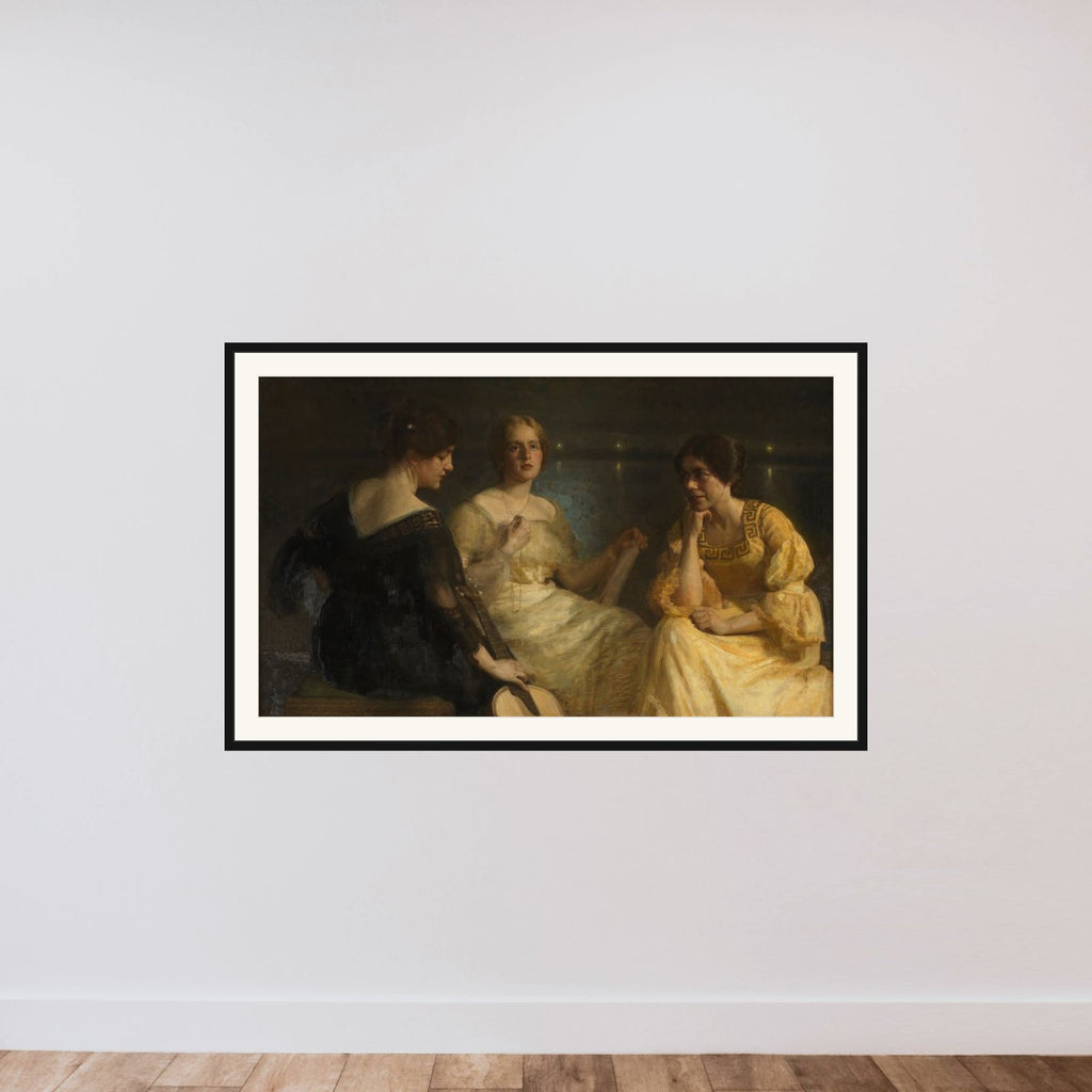 Unge kvinder. Fra venstre: Karen Bramsen; kunstnerens hustru Esther, f. Lange; Johanne Munch-Petersen. framed — shown to scale
