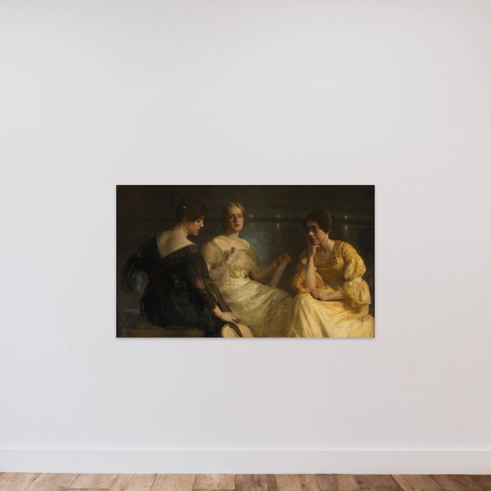 Unge kvinder. Fra venstre: Karen Bramsen; kunstnerens hustru Esther, f. Lange; Johanne Munch-Petersen. unframed — shown to scale