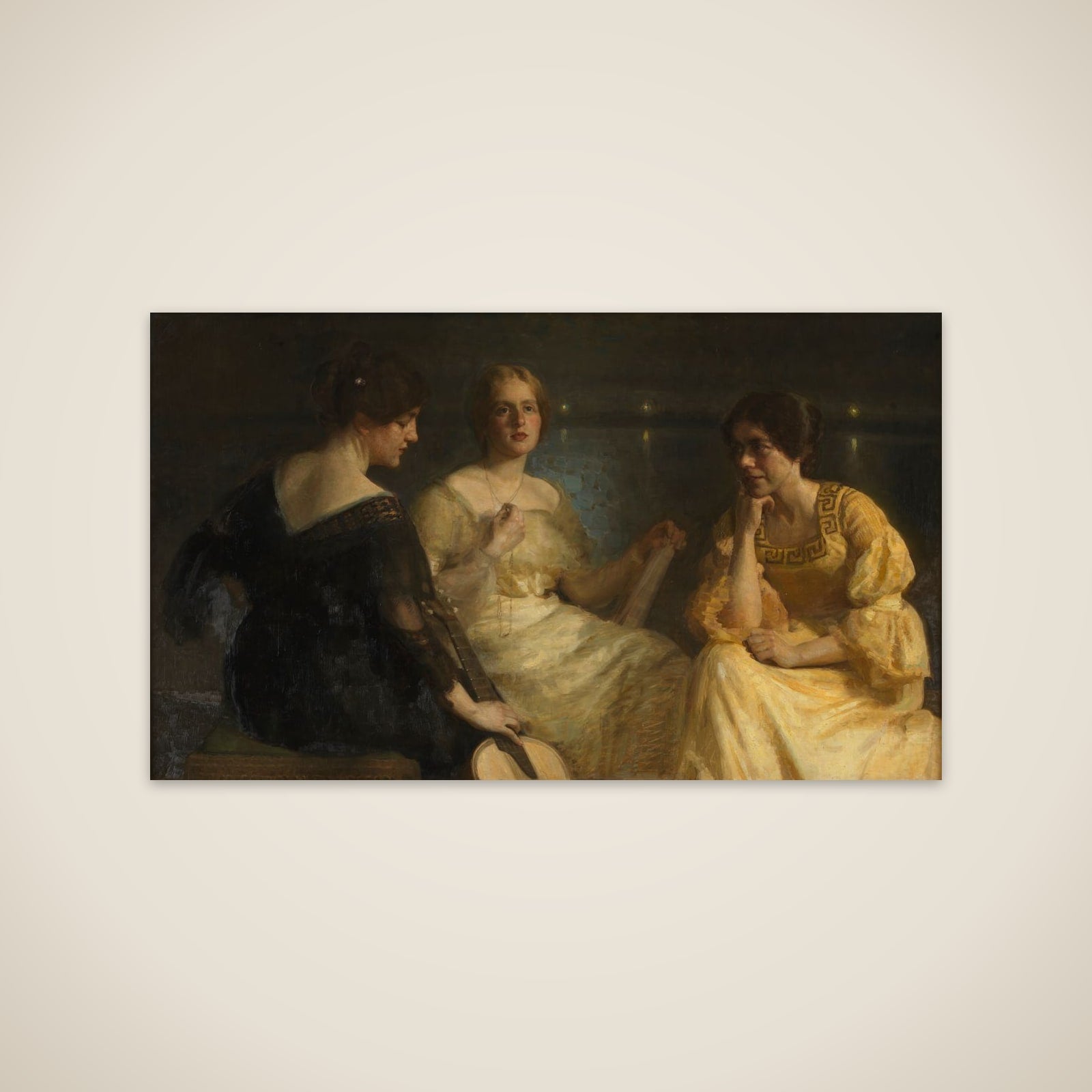 Unge kvinder. Fra venstre: Karen Bramsen; kunstnerens hustru Esther, f. Lange; Johanne Munch-Petersen. unframed print