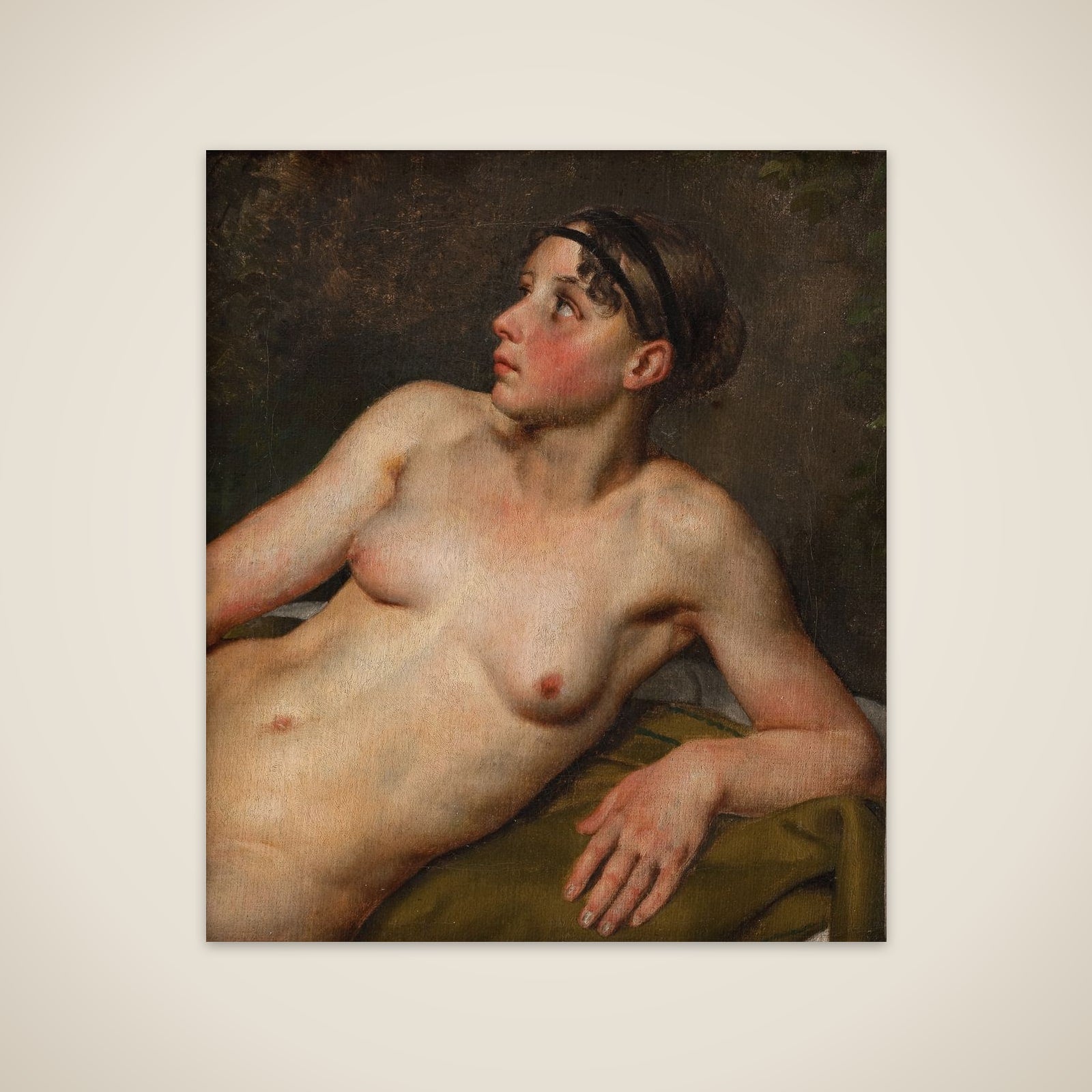 Nøgen kvindelig model unframed print