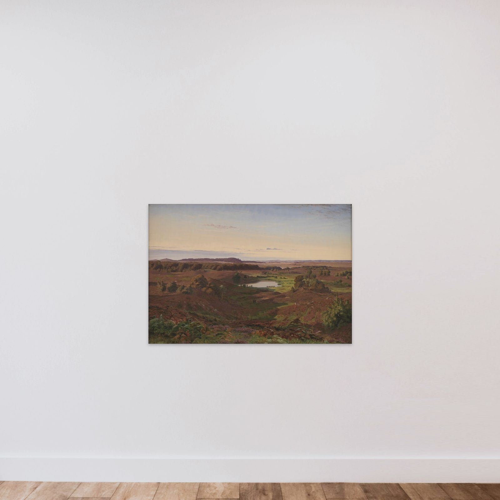 Nordsjællandsk landskab. Eftermiddagsbelysning unframed — shown to scale