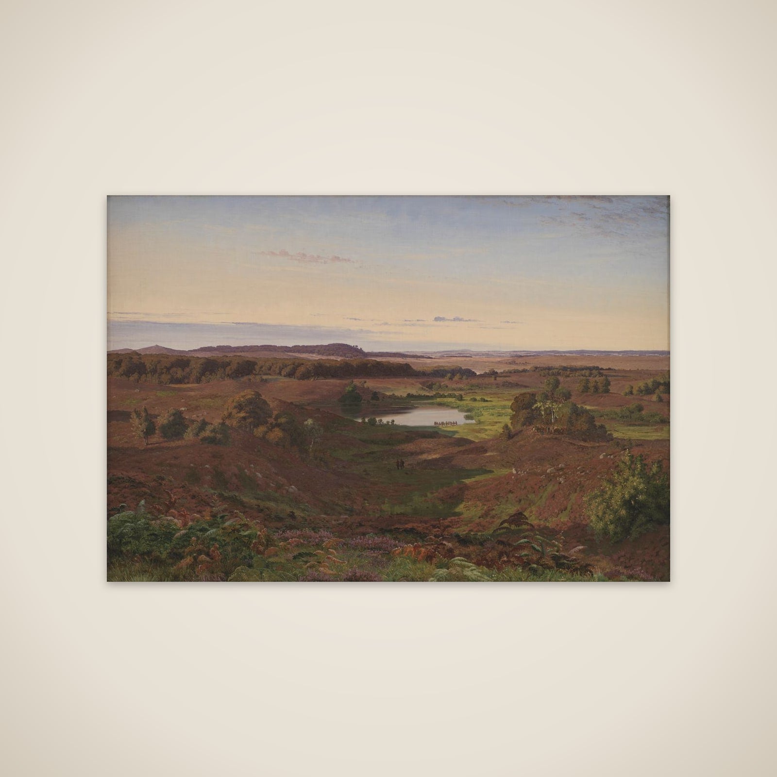 Nordsjællandsk landskab. Eftermiddagsbelysning unframed print
