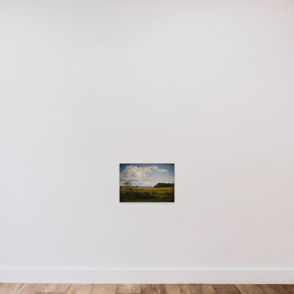 Landskab med solbelyste skyer unframed — shown to scale