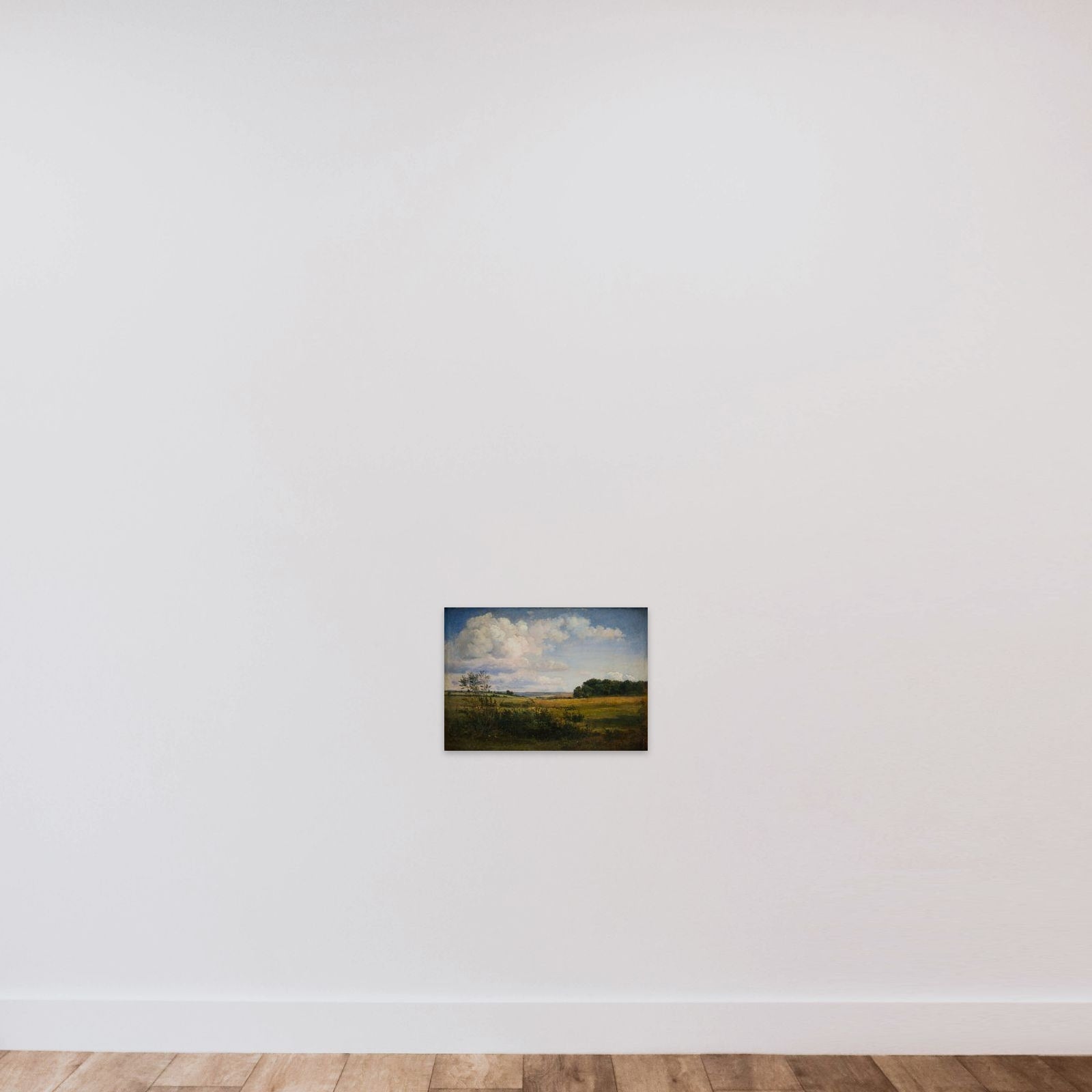 Landskab med solbelyste skyer unframed — shown to scale