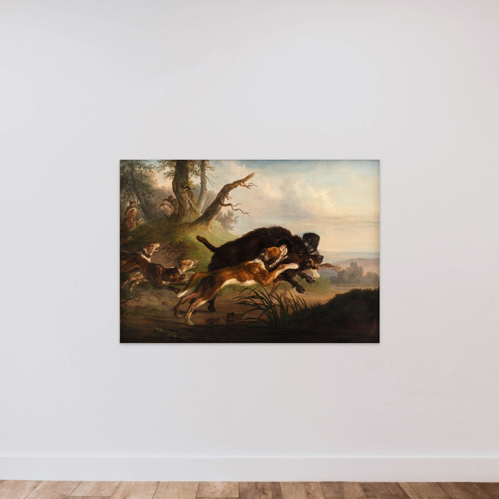 En vildsvinejagt unframed — shown to scale