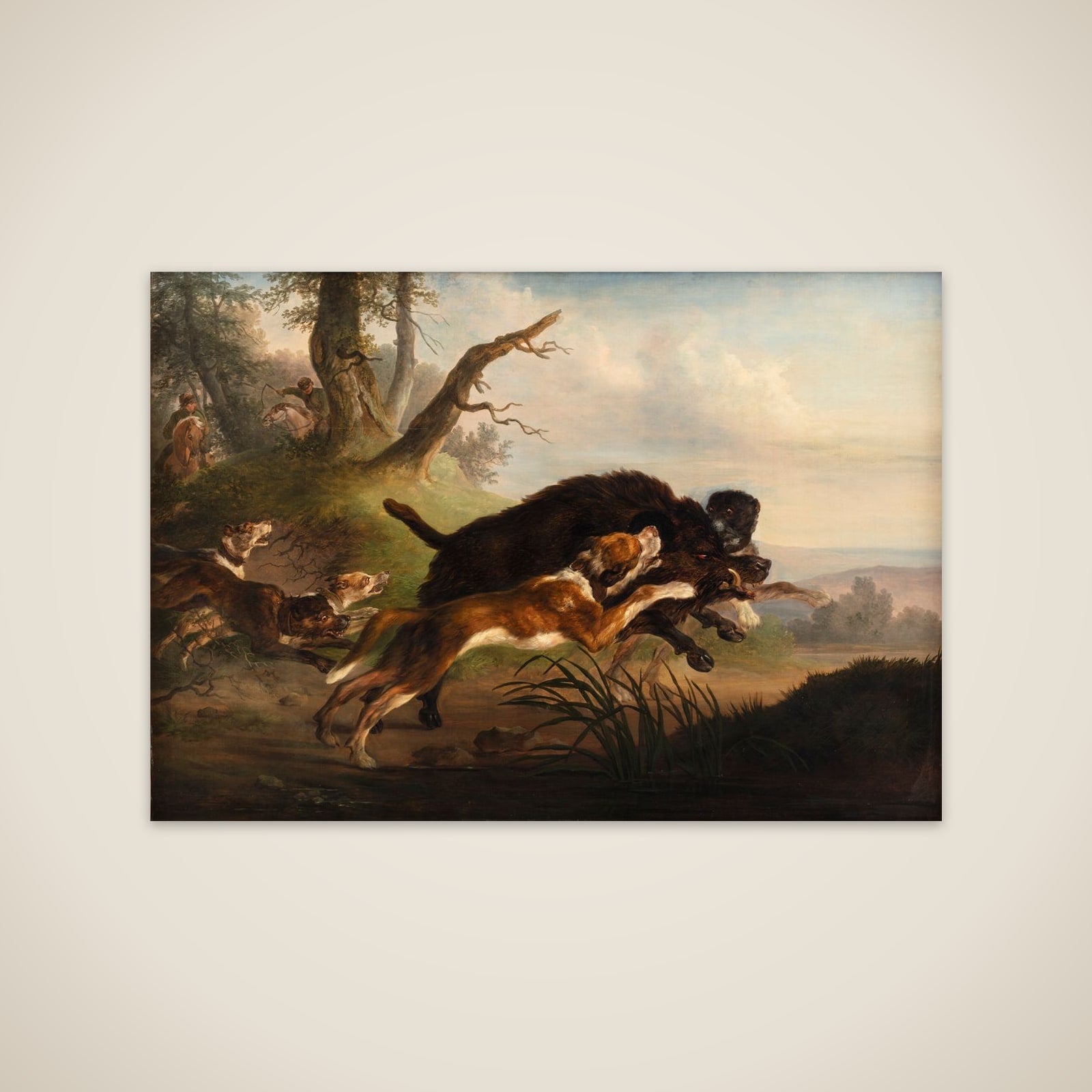 En vildsvinejagt unframed print