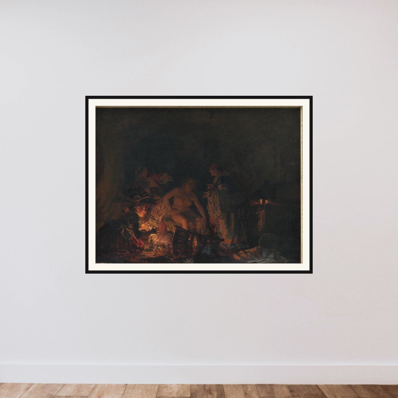 Leonora Christina undersøges i fængslet framed — shown to scale