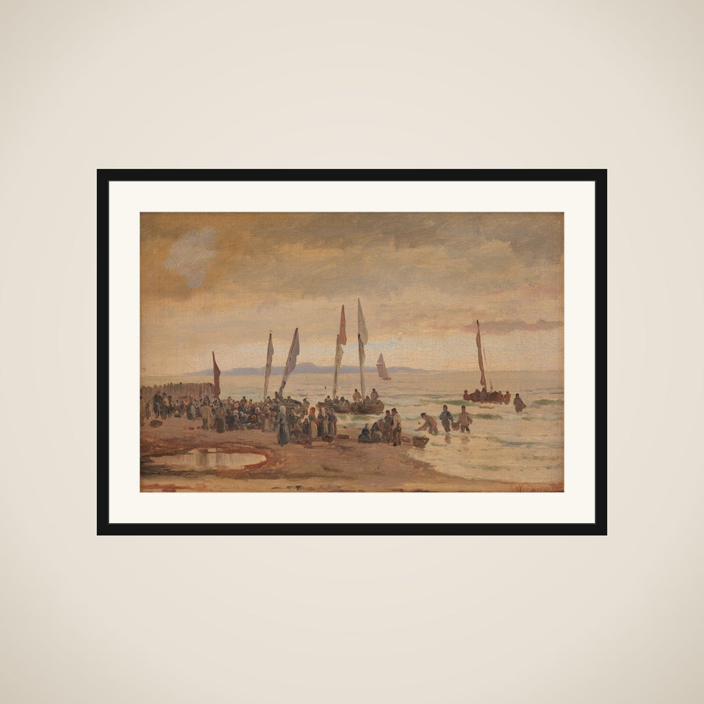 Hjemvendende fiskere modtages på Hornbæk Strand framed