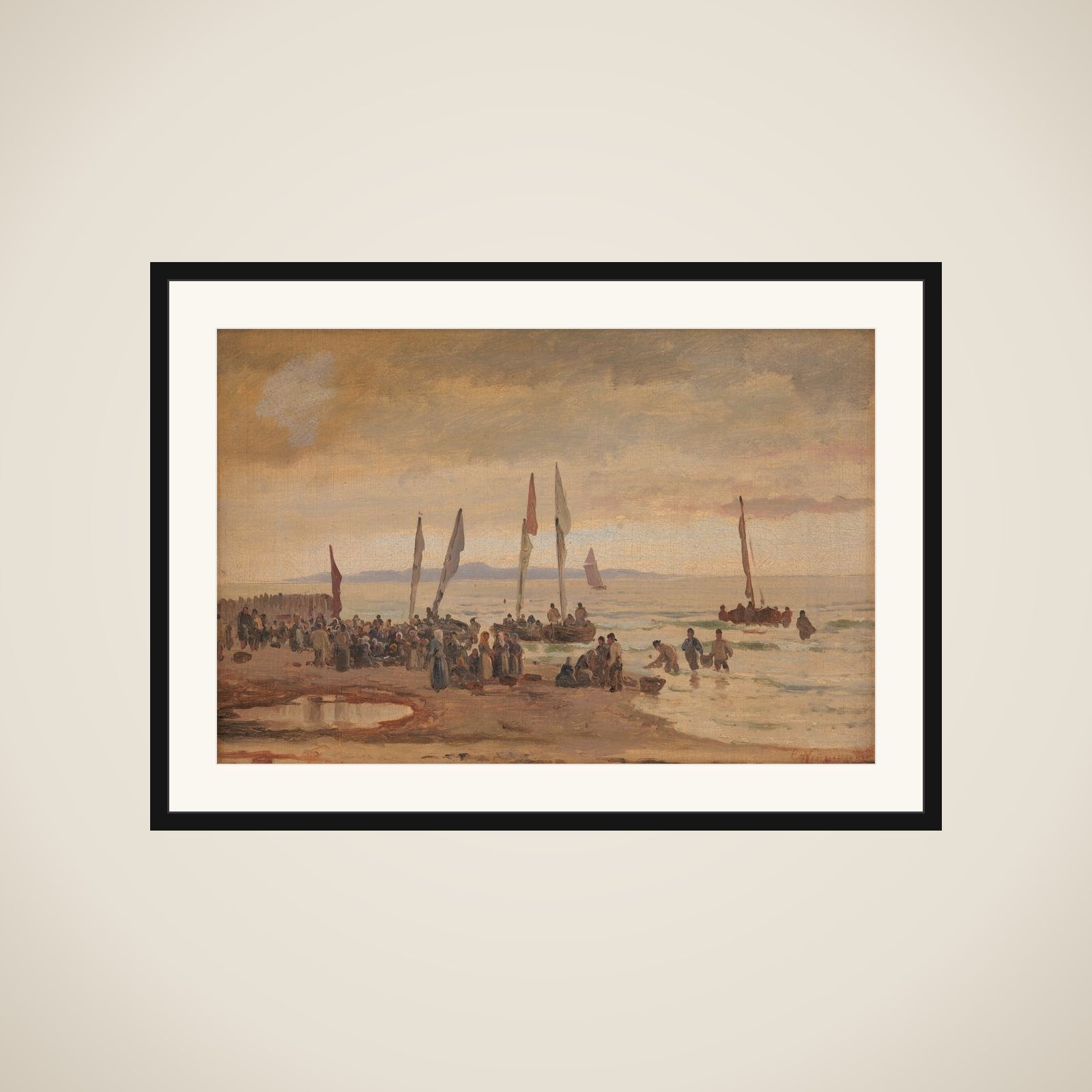 Hjemvendende fiskere modtages på Hornbæk Strand framed