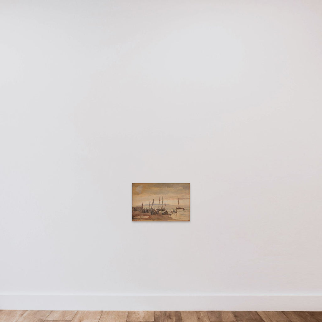 Hjemvendende fiskere modtages på Hornbæk Strand unframed — shown to scale