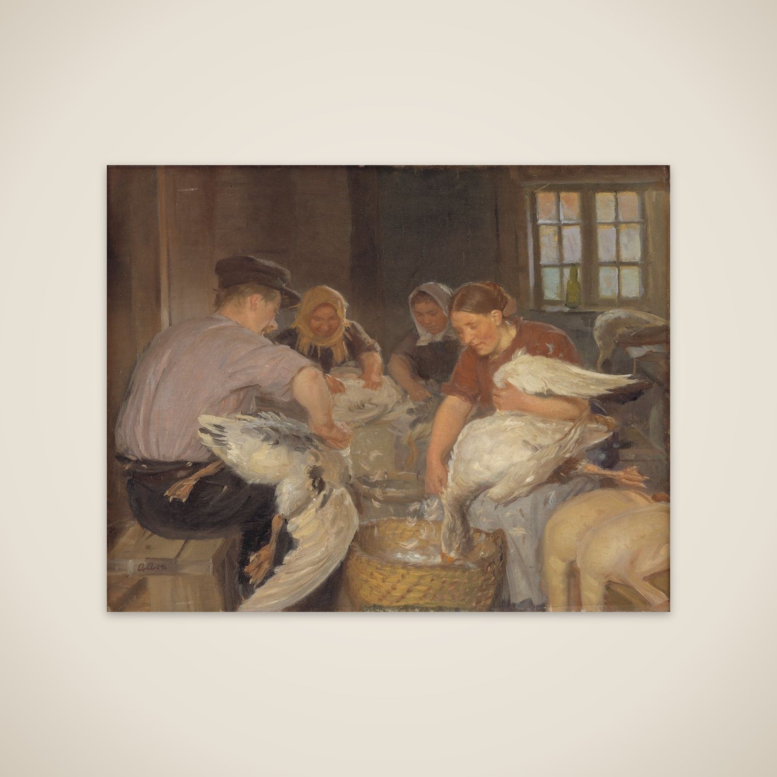 Julegæssene plukkes unframed print