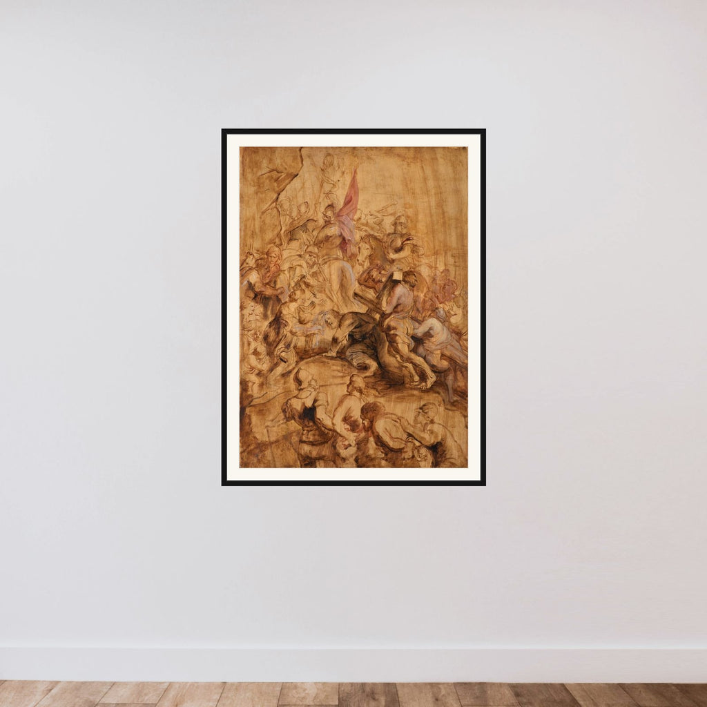 Kristus på vejen til Golgata. Korsbæringen framed — shown to scale