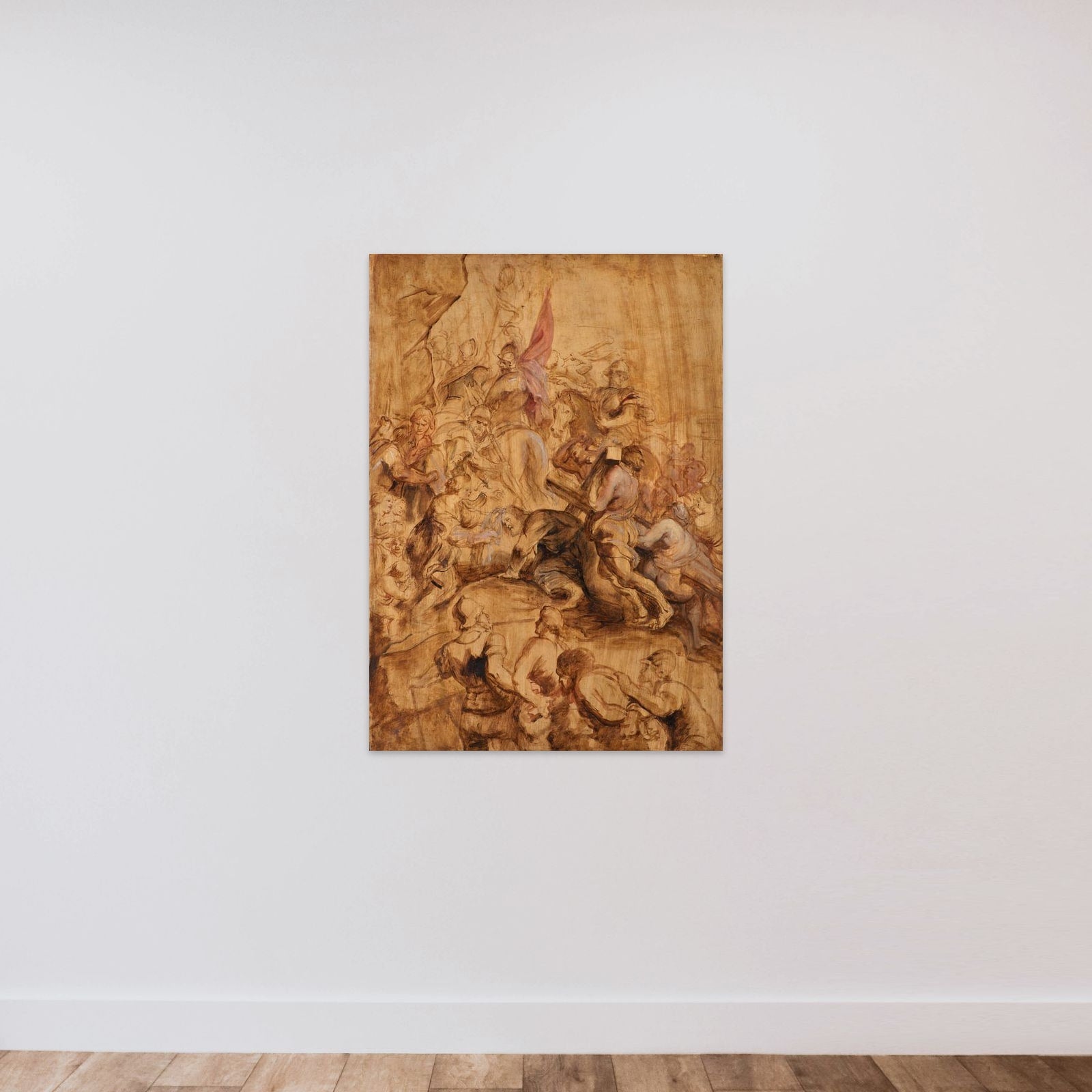 Kristus på vejen til Golgata. Korsbæringen unframed — shown to scale