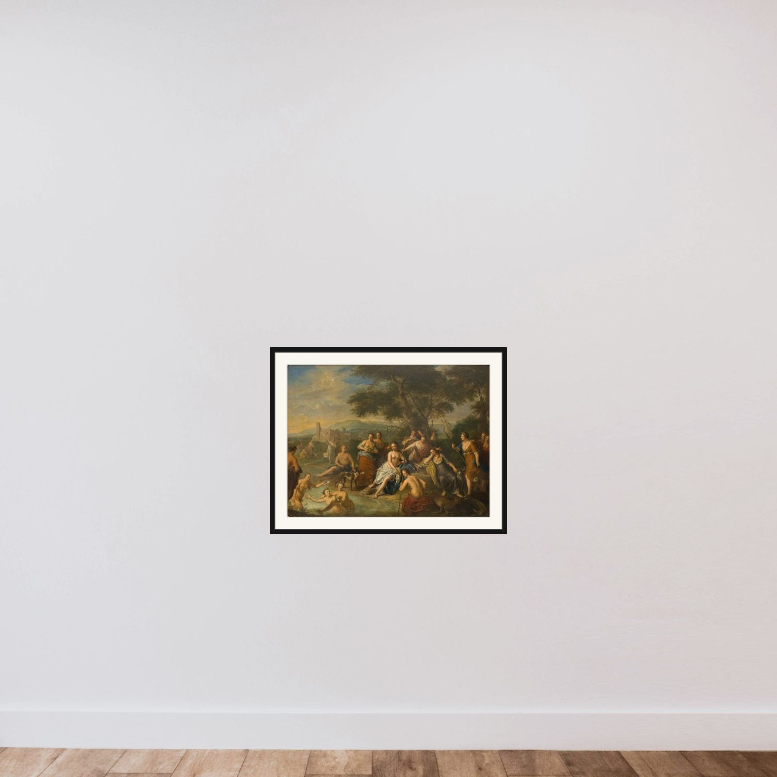 Diana med sine nymfer framed — shown to scale